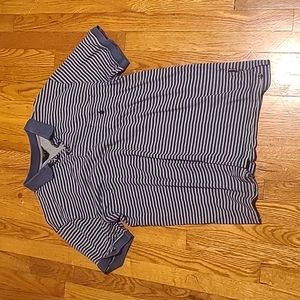Volcom mens polo striped blue shirt xl